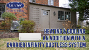 Carrier Single-Zone Ductless Heat Pump Converts an Enclosed Porch to a Comfortable, Year 'Round Office Space