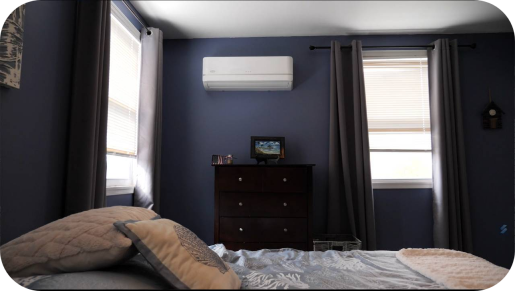 Carrier Ductless Mini Split In A Bedroom