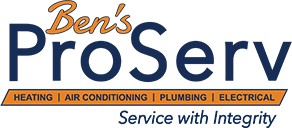 Ben's ProServ logo with services: heating, air conditioning, plumbing, and electrical