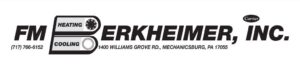 Berkheimer, Inc. heating and cooling logo with Carrier badge and Mechanicsburg address at 1400 Williams Grove Rd., Mechanicsburg, PA 17055 (phone (717) 766-6152).
