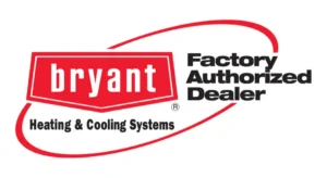 Bryant Factory Authorized Dealer logo for heating and cooling systems.